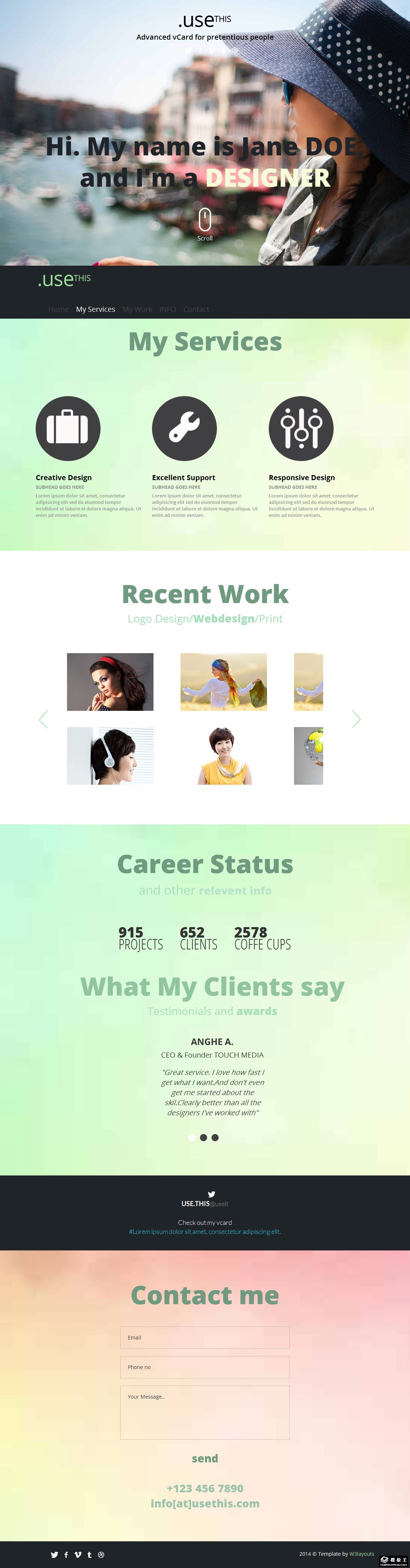 个人旅行介绍网站模板-PC预览