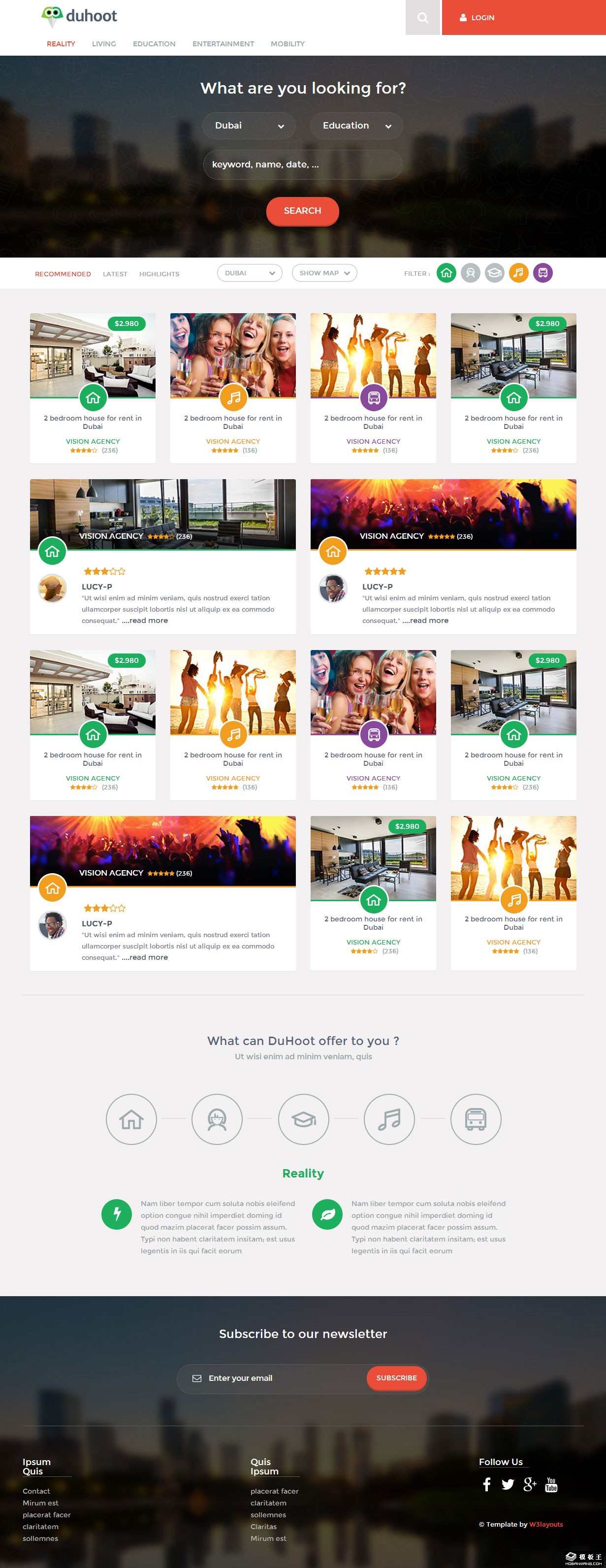 旅行度假娱乐网页模板-PC预览