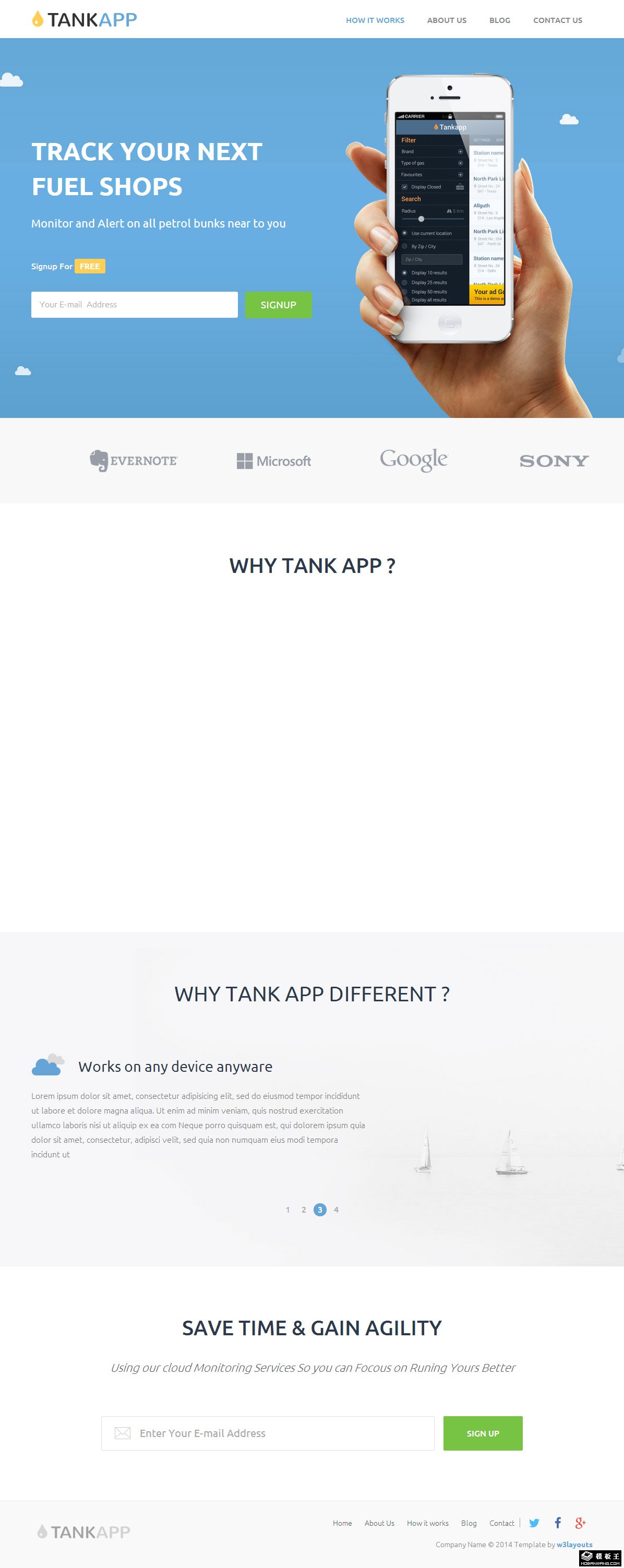 油耗APP信息网页模板-PC预览