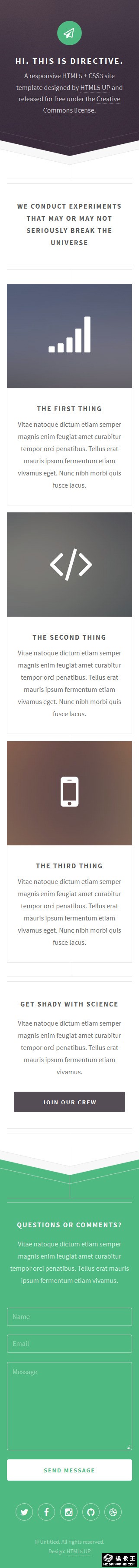指针设计APP响应式网页模板-手机预览