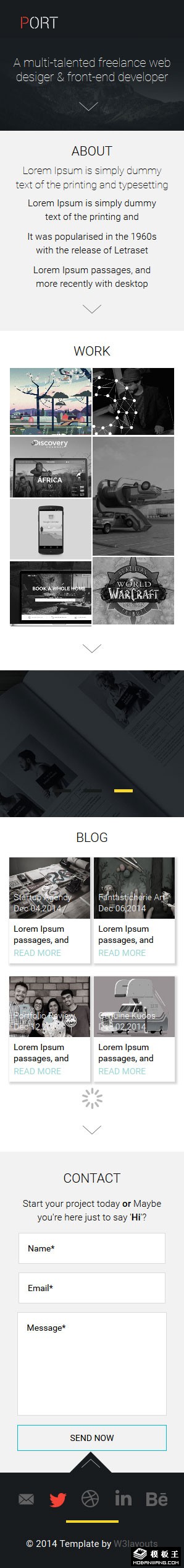 黑白产品介绍响应式网页模板-手机预览