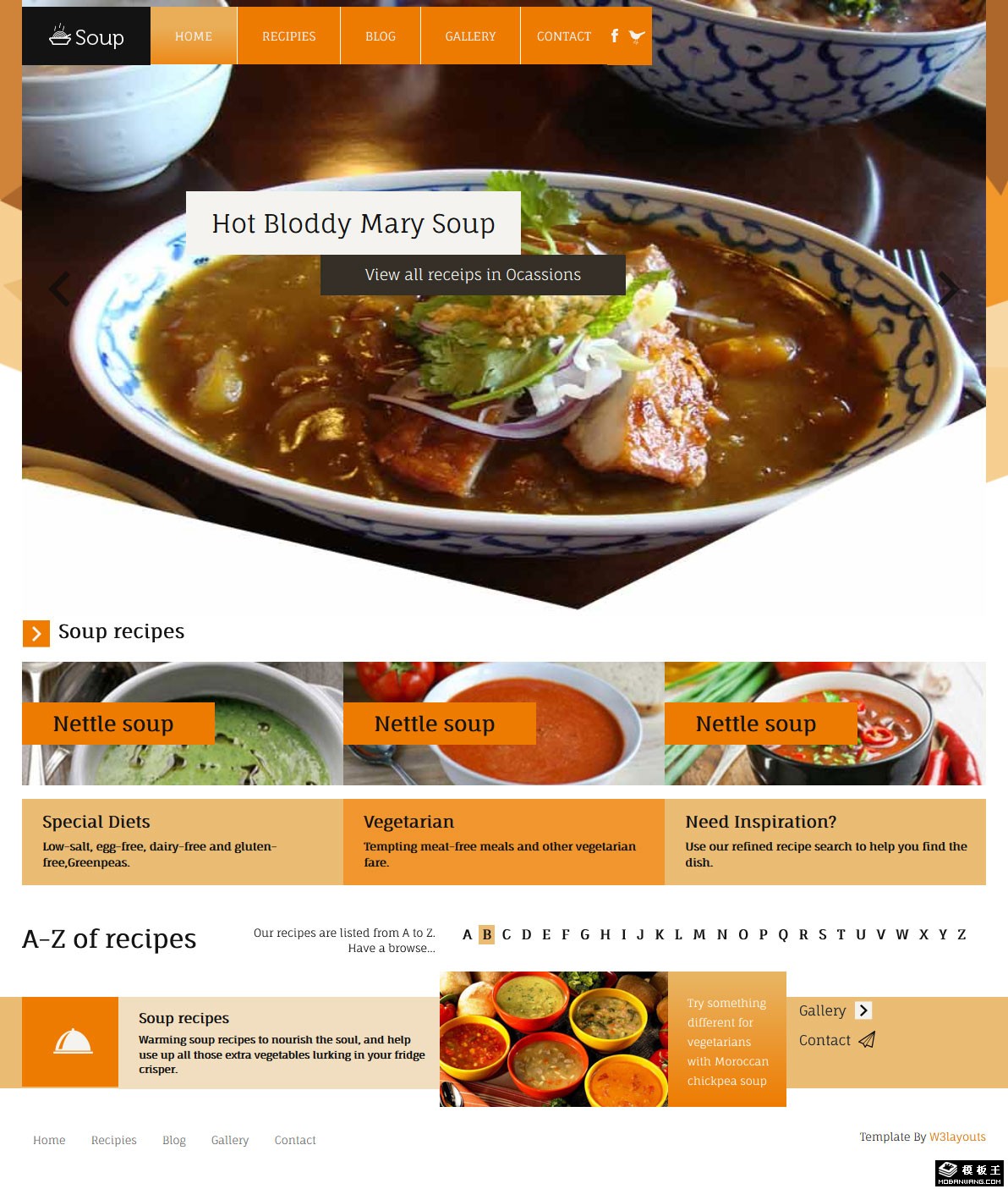 汤羹美食餐厅响应式网页模板-PC预览