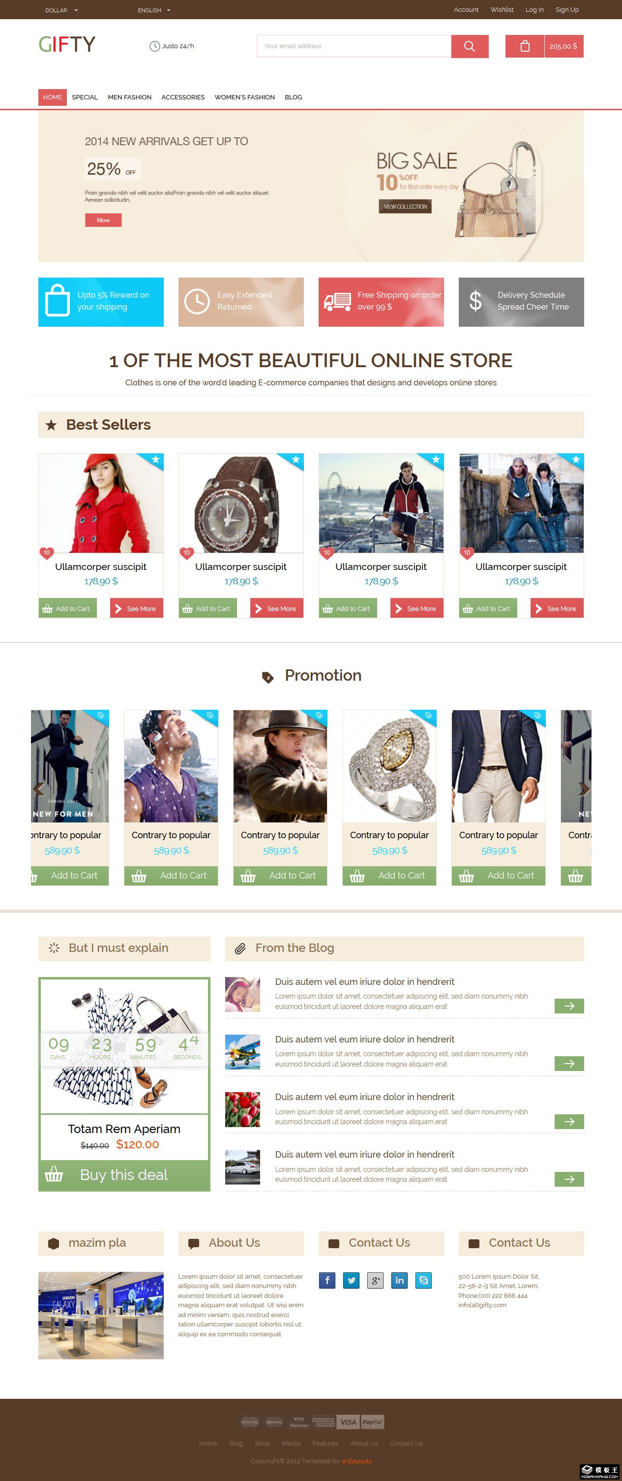 简洁综合电商响应式网页模板-PC预览