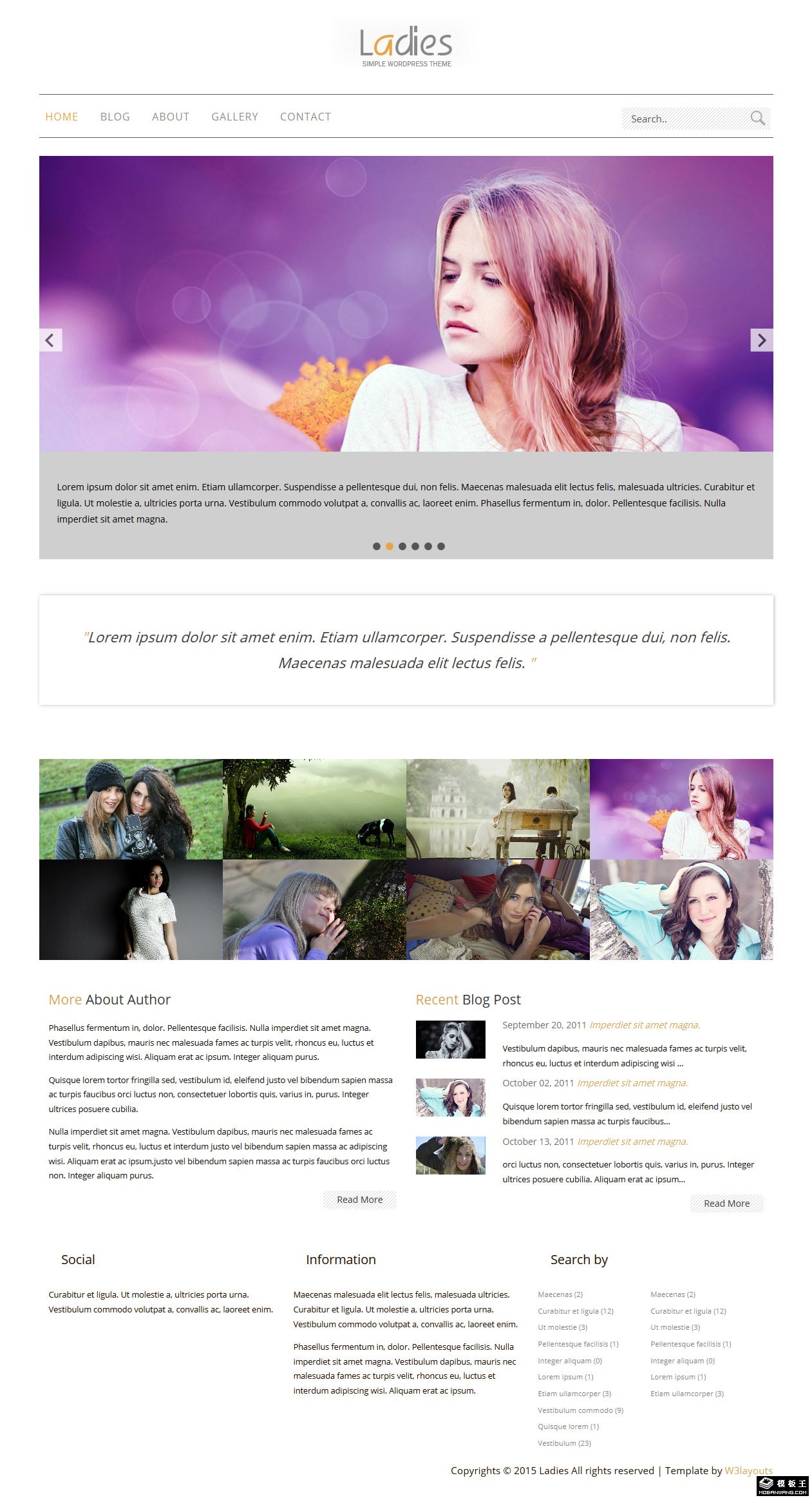 女性BLOG小组响应式网页模板-PC预览