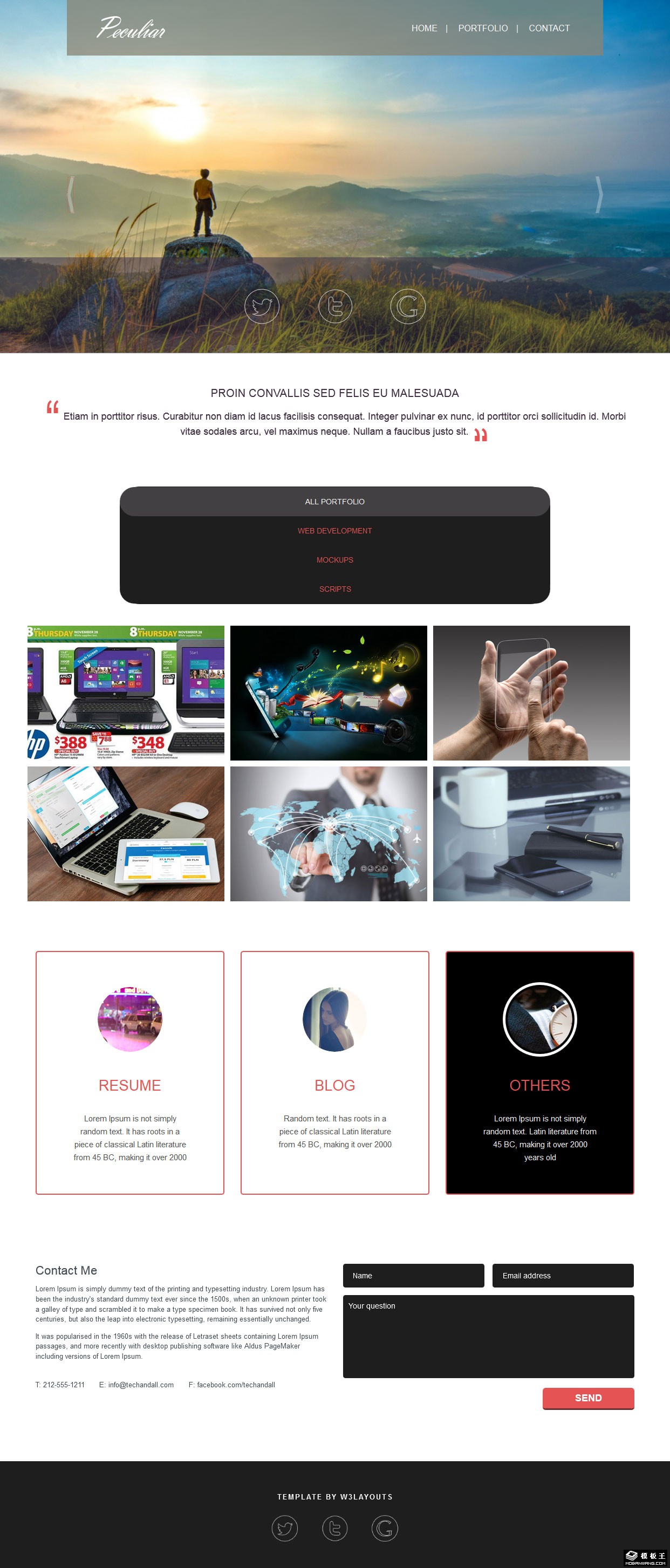 独特精品创意响应式网页模板-PC预览