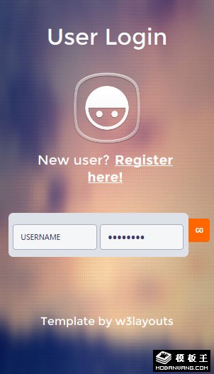晚霞用户登录界面响应式网页模板-手机预览
