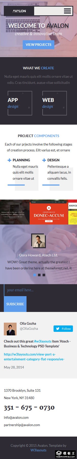 公司业务介绍组合响应式网页模板-手机预览