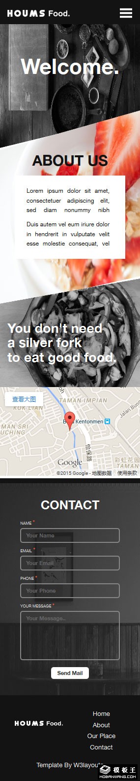 精品美食响应式网页模板-手机预览