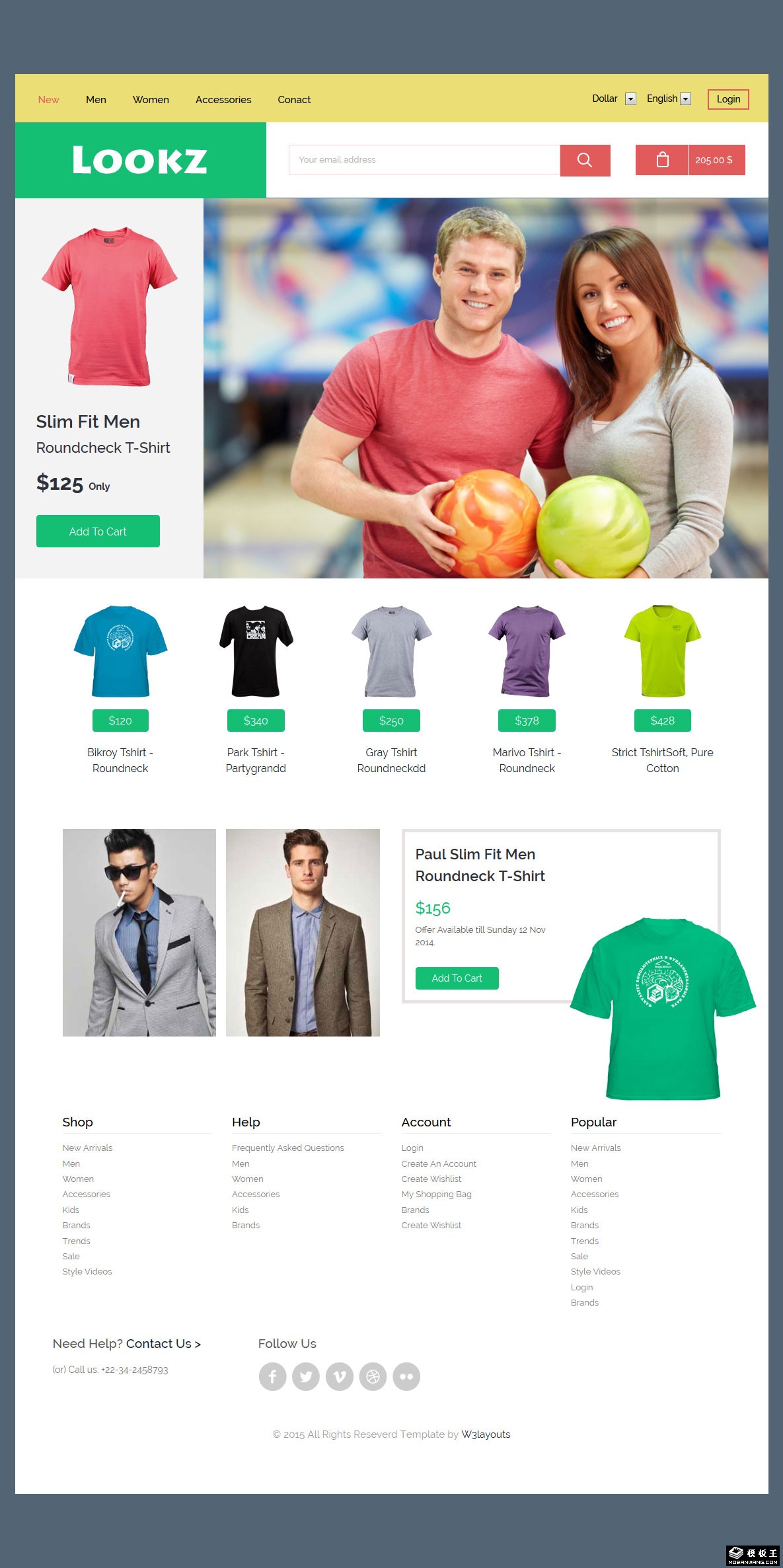 衣服上装网店响应式网页模板-PC预览