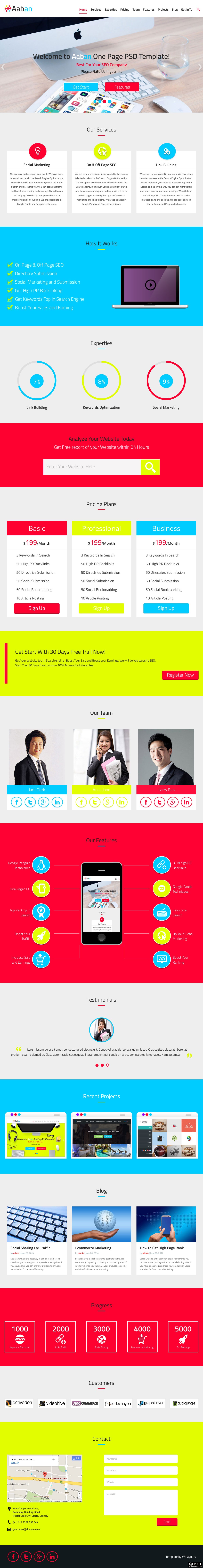 彩色产品分析说明响应式网页模板-PC预览