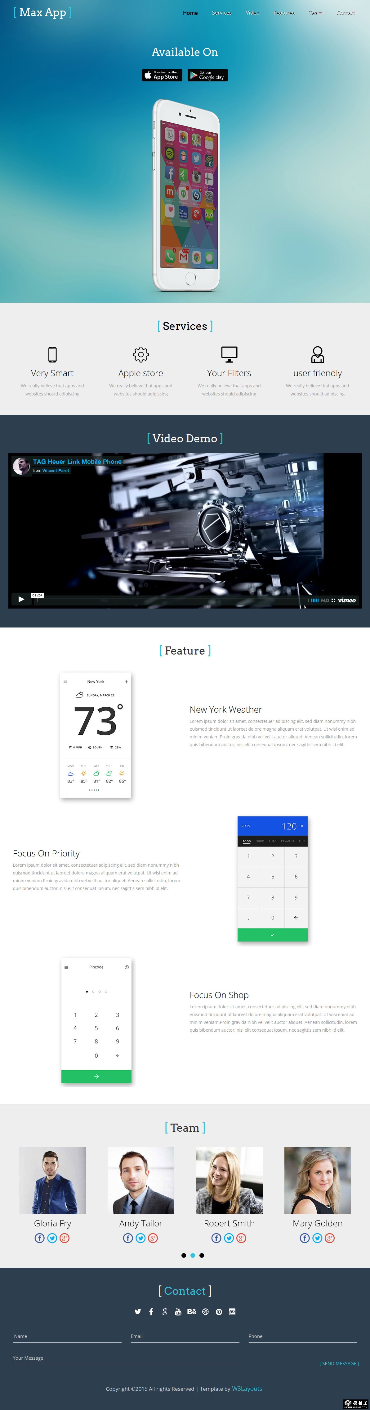 科技APP说明介绍响应式网页模板-PC预览