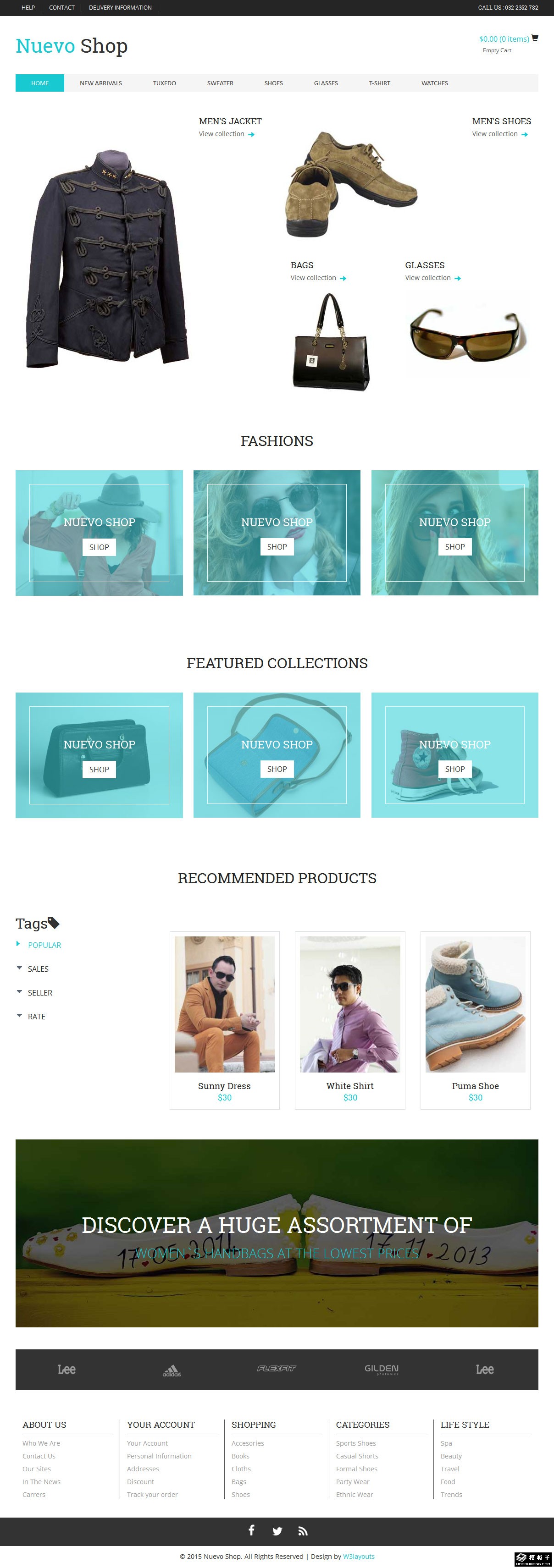 简约时尚品牌商城响应式网页模板-PC预览