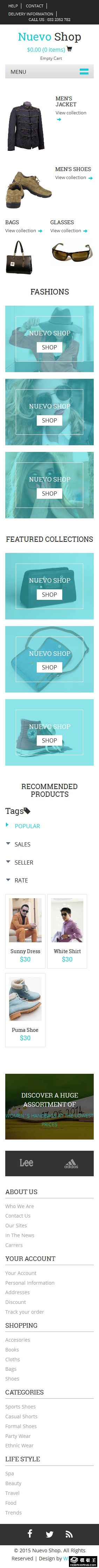 简约时尚品牌商城响应式网页模板-手机预览