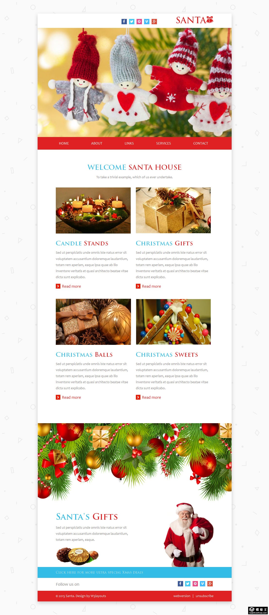 圣诞节之屋响应式网页模板-PC预览