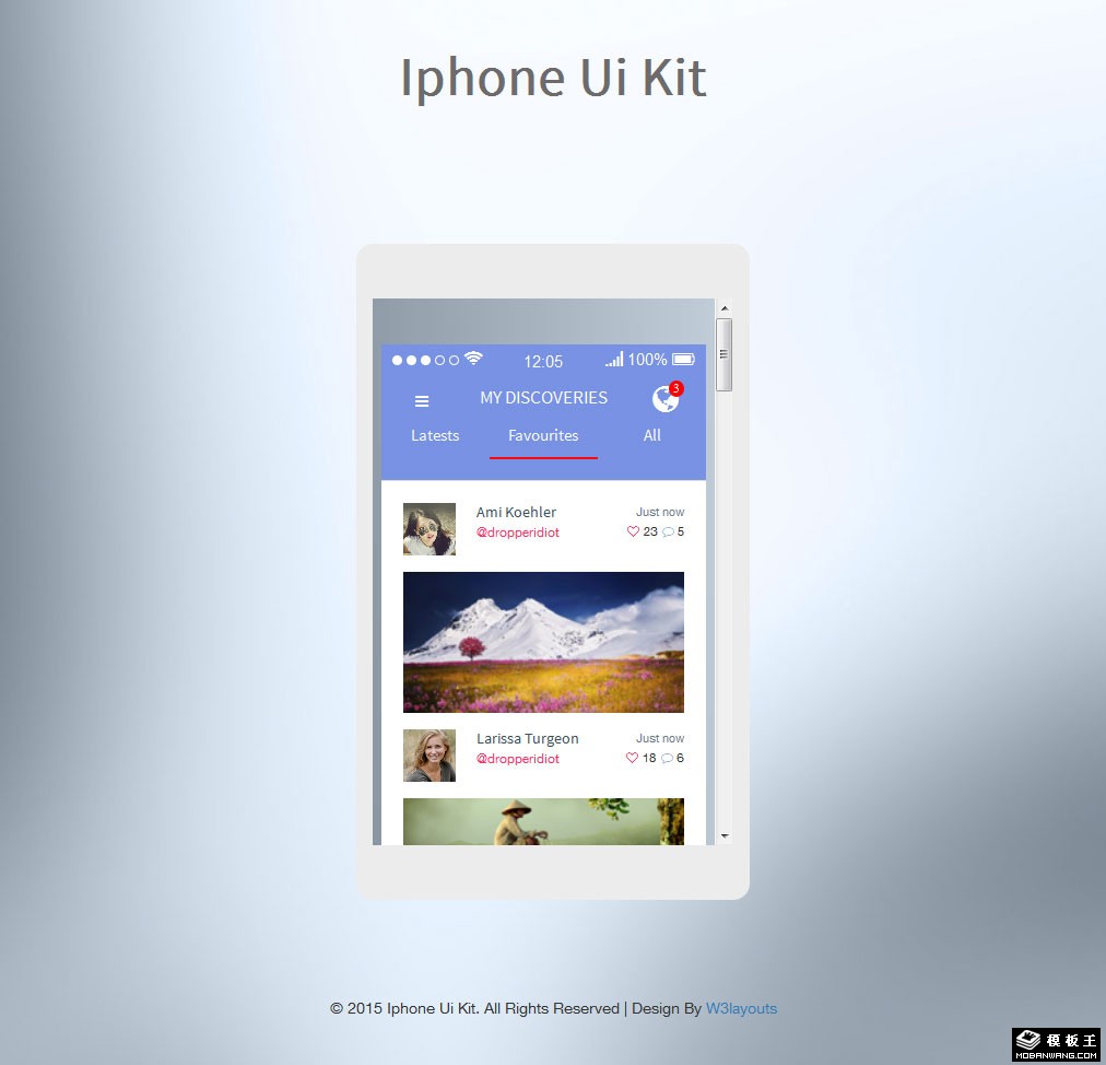 iphone手机界面网页模板-PC预览