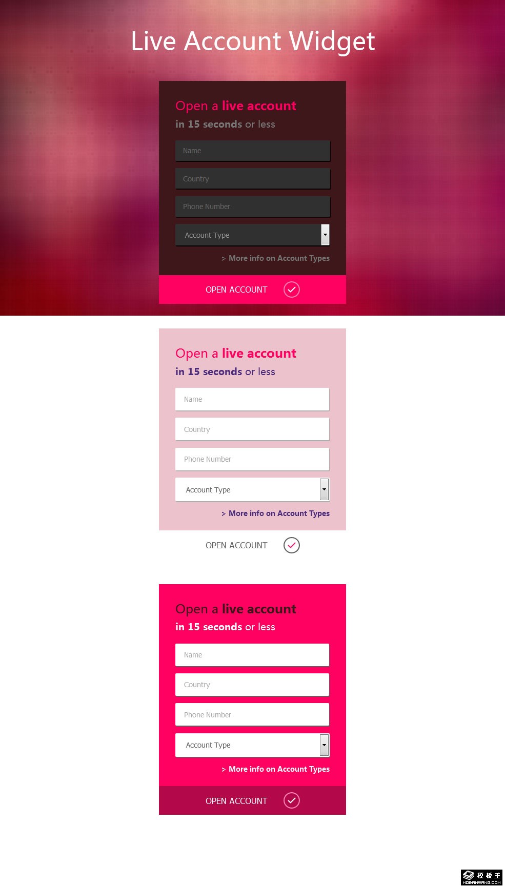 暗红登录框网页模板-PC预览