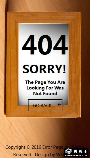 404错误相框响应式网页模板-手机预览