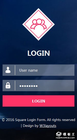 乌云登录表单网页模板-手机预览