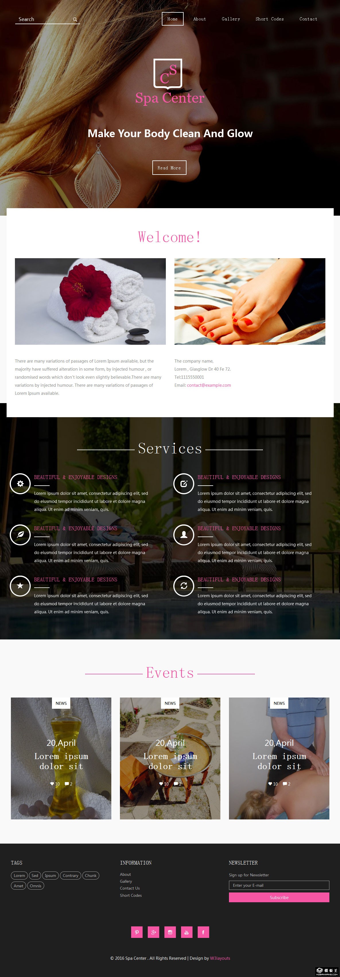 SPA中心服务介绍响应式网页模板-PC预览