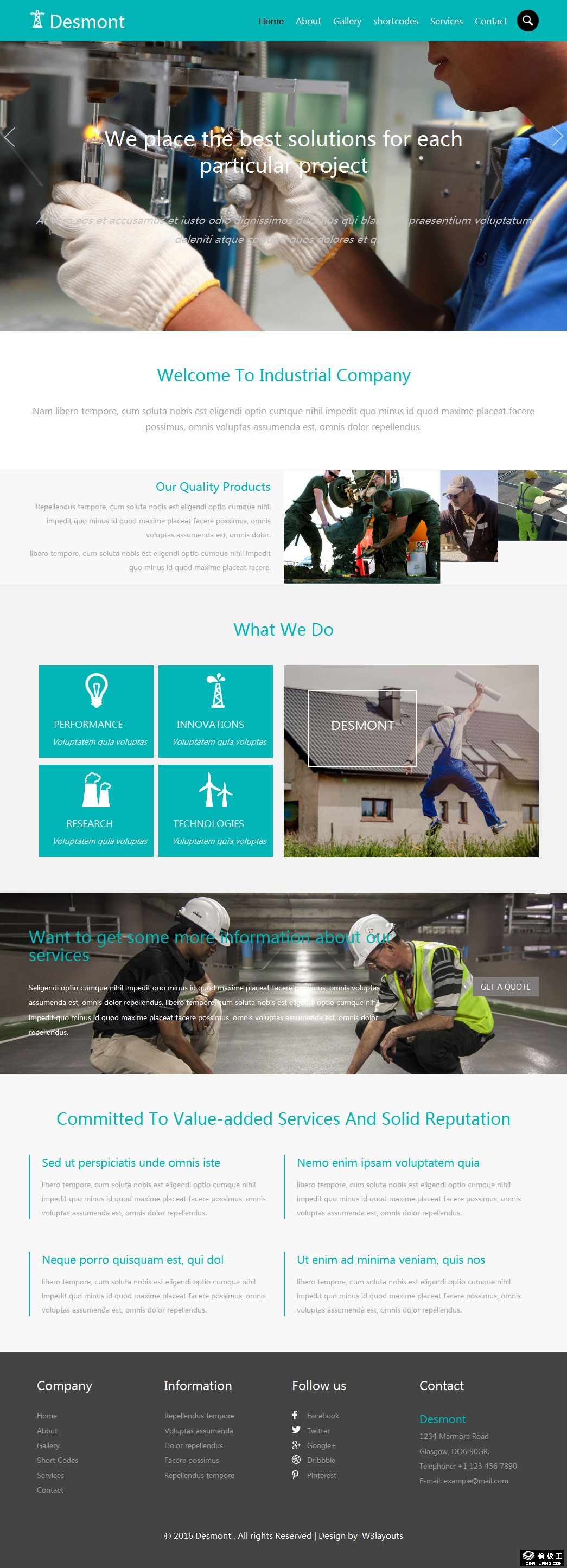 工程建设公司响应式网页模板-PC预览