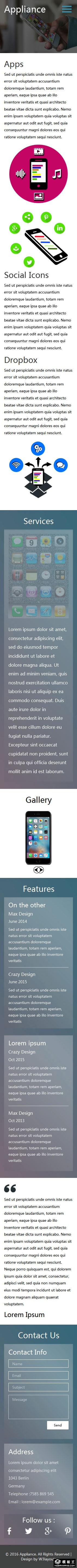 简洁APP介绍响应式网页模板-手机预览