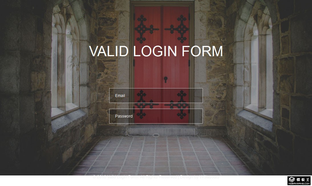 开启之门登录表单网页模板-PC预览