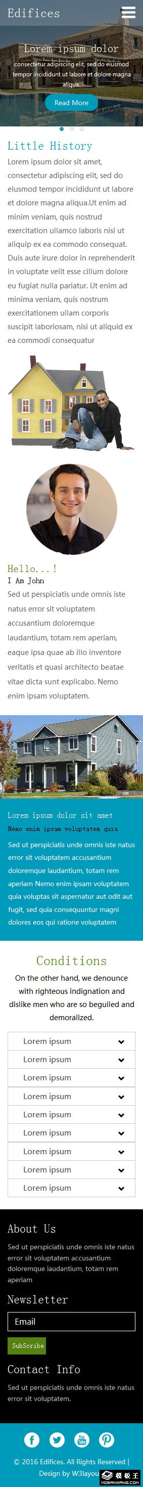 房产信息展示响应式网页模板-手机预览