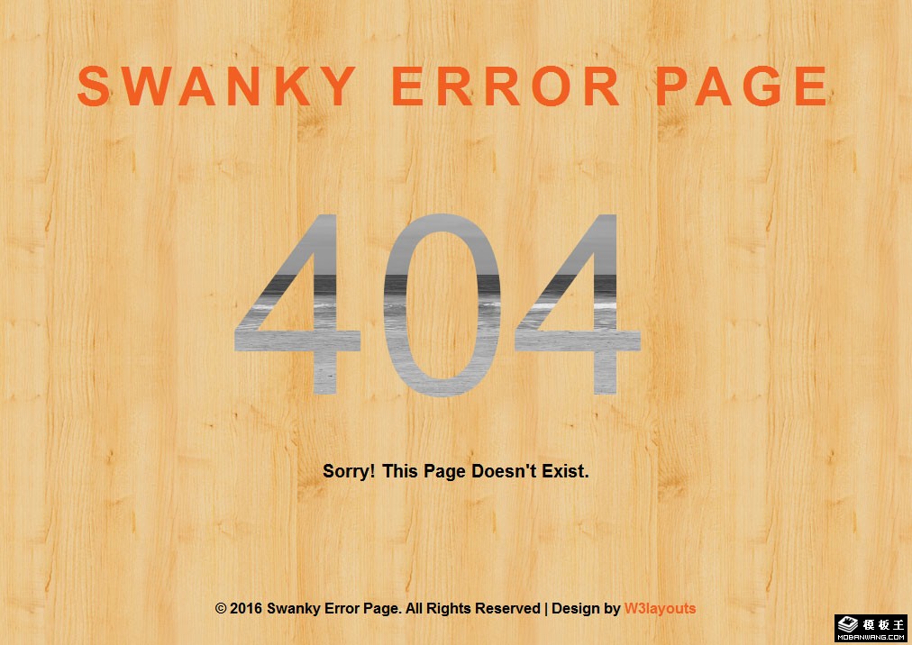 木板404错误页面模板-PC预览