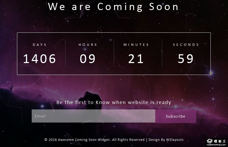 星象倒计时响应式网页模板-PC预览