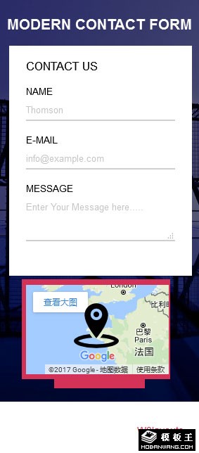 联系方式提交表单响应式网页模板-手机预览
