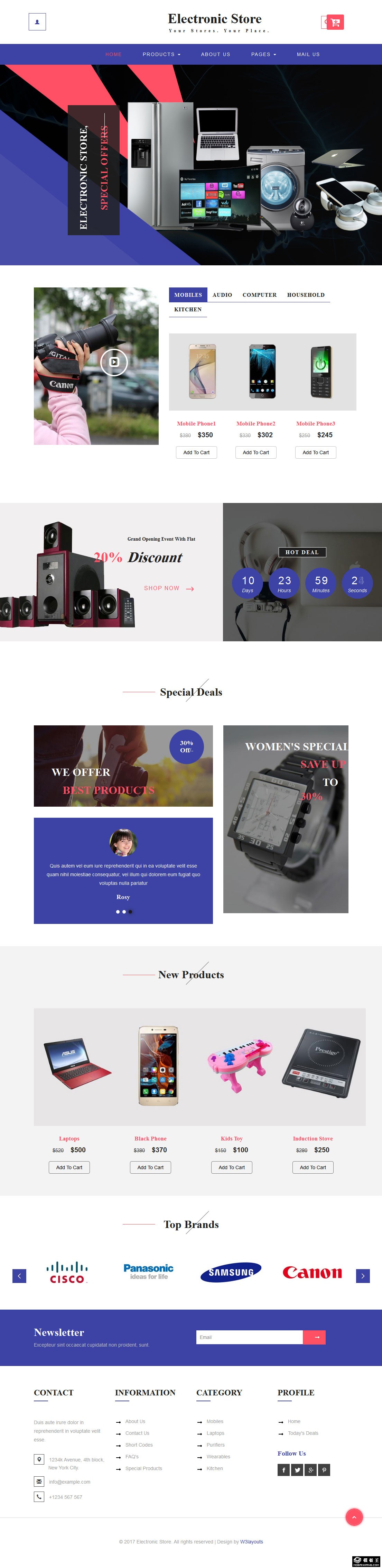 电子产品商城响应式网站模板-PC预览
