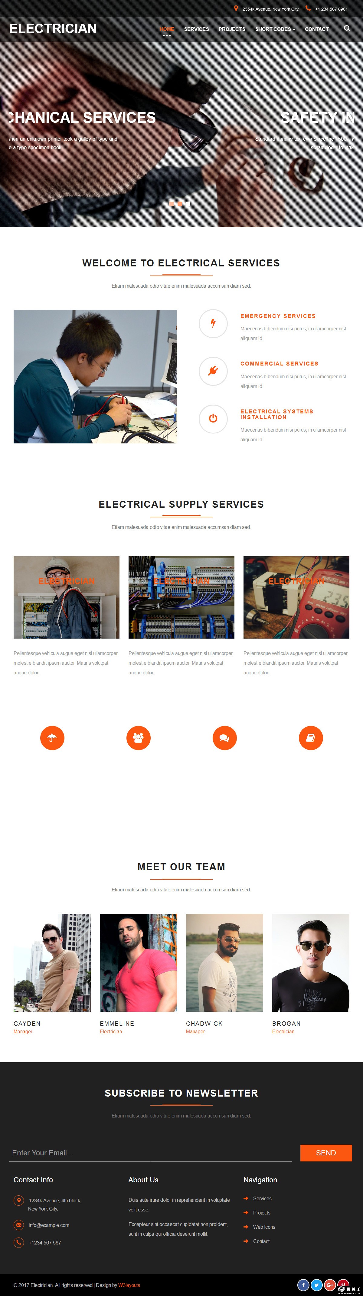 电力电工服务响应式网站模板-PC预览