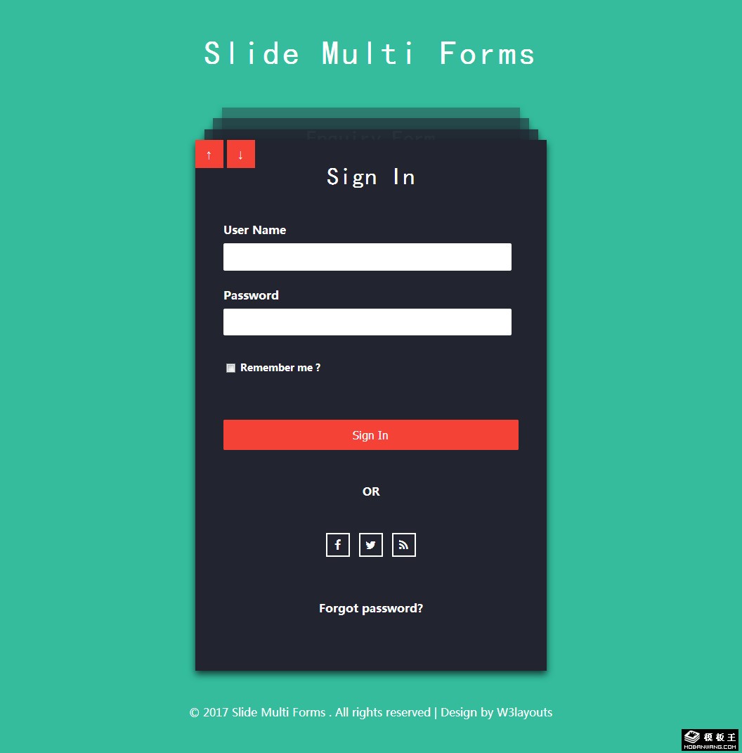 切换登录注册框网页模板-PC预览