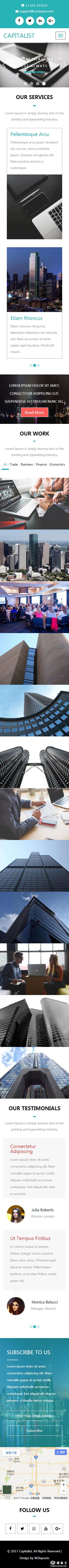 商业城市动态展示响应式网页模板-手机预览