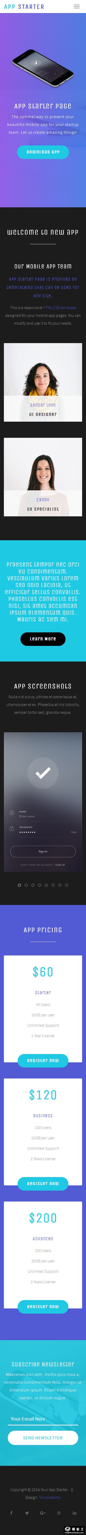 APP设计界面介绍响应式网页模板-手机预览