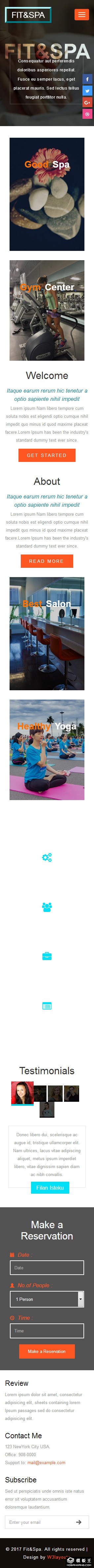 健身SPA响应式网站模板-手机预览