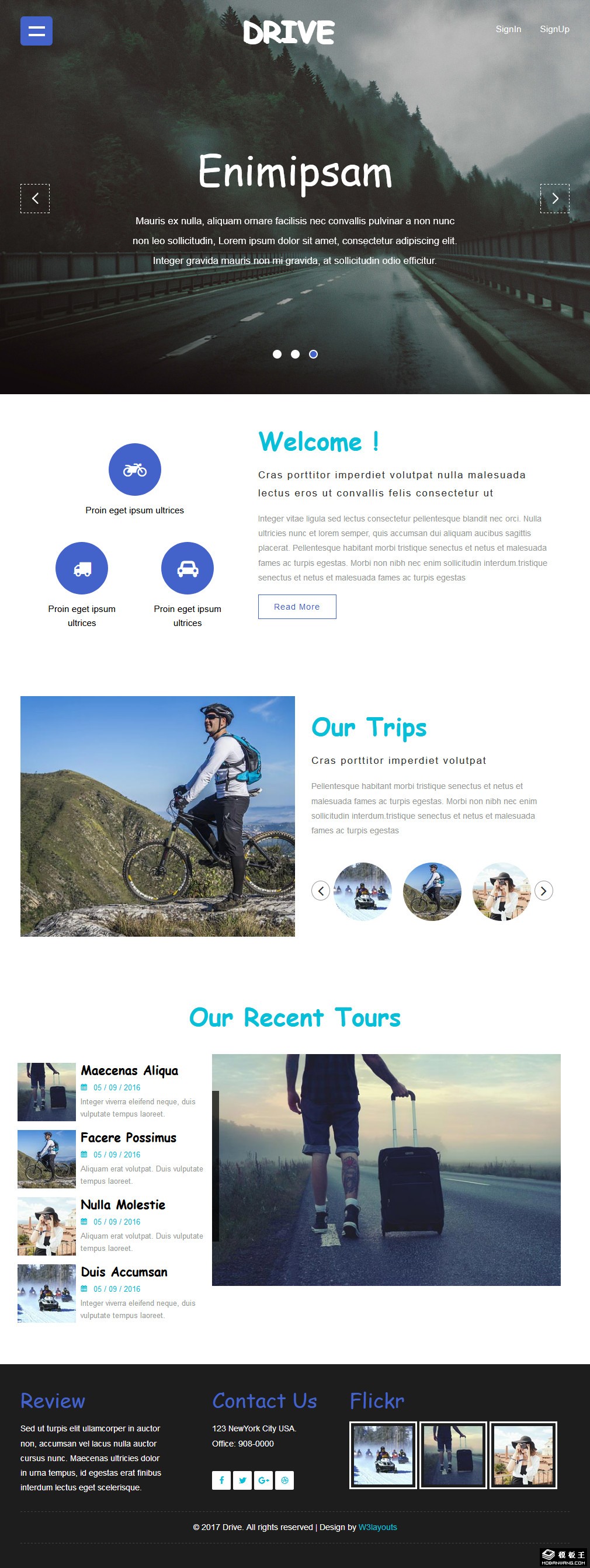 旅行驱动响应式网站模板-PC预览