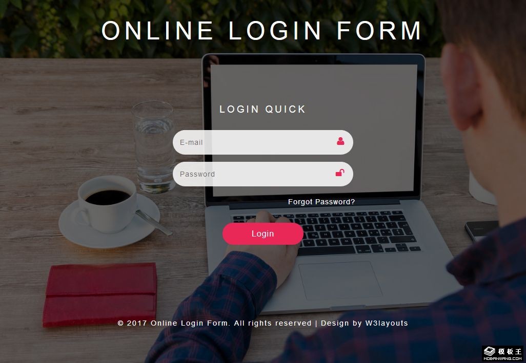 在线办公登录表单响应式网页模板-PC预览