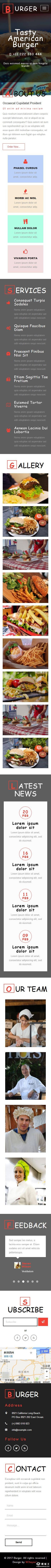 汉堡薯条餐饮响应式网页模板-手机预览