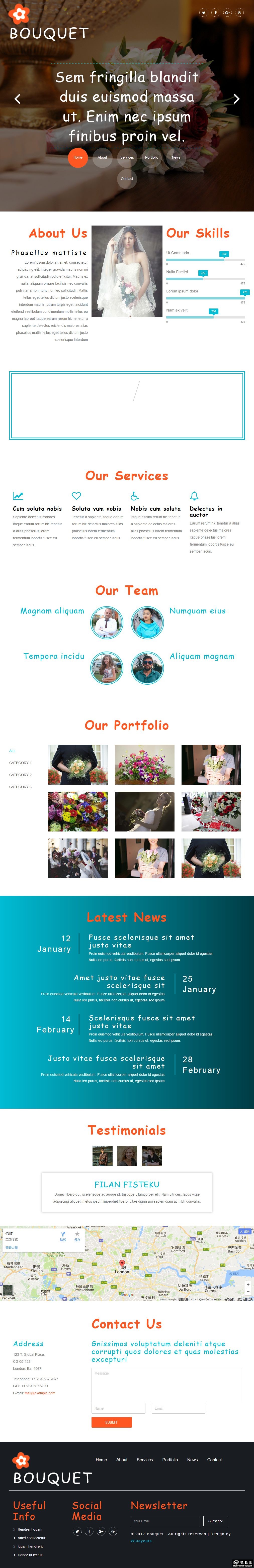 婚礼鲜花展示响应式网页模板-PC预览