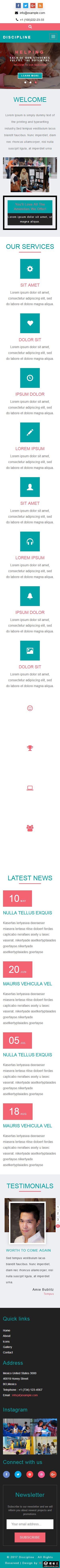 儿童学科素养活动响应式网站模板-手机预览