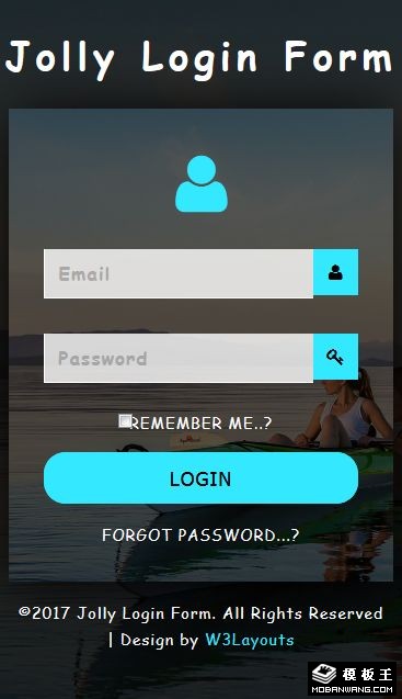 快乐休闲登录框响应式网页模板-手机预览