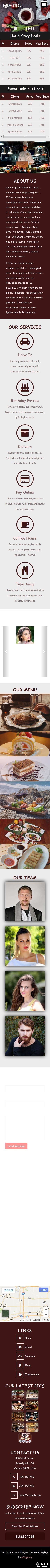 餐厅美食定制响应式网页模板-手机预览