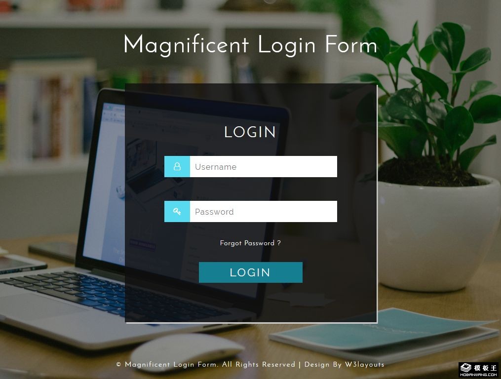 办公桌面登录响应式网页模板-PC预览
