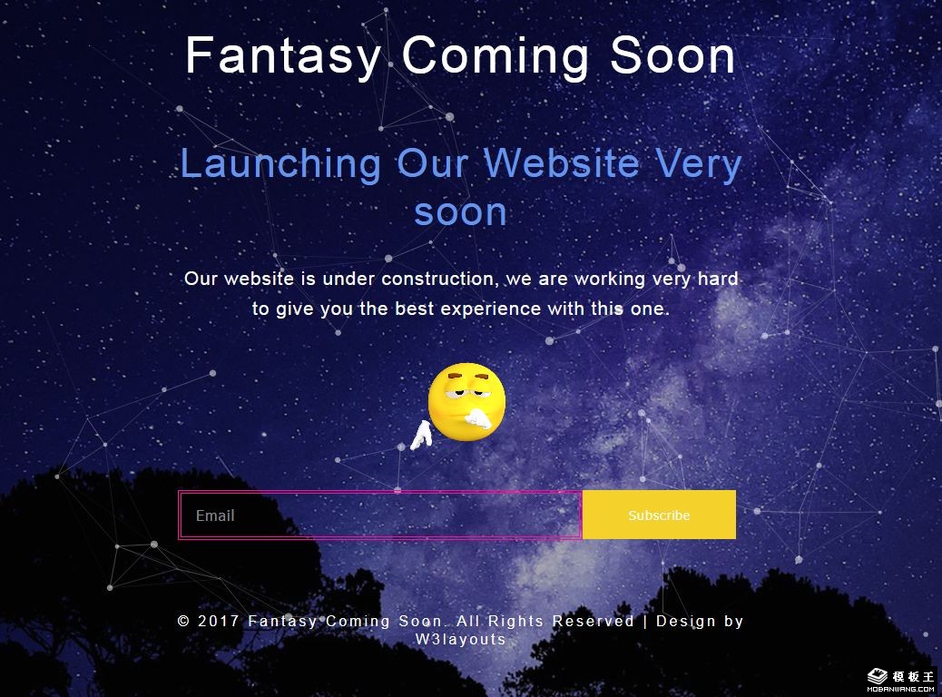 星空上线订阅框响应式网页模板-PC预览