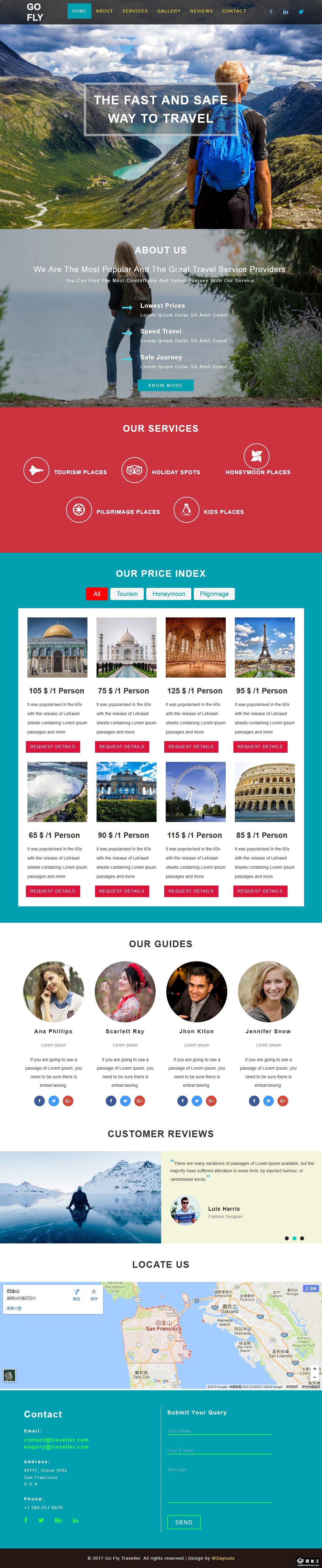 放飞旅行响应式网页模板-PC预览