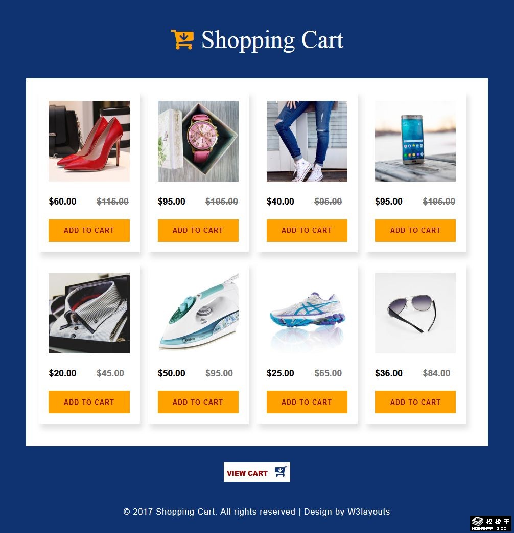 购物产品列表响应式网页模板-PC预览
