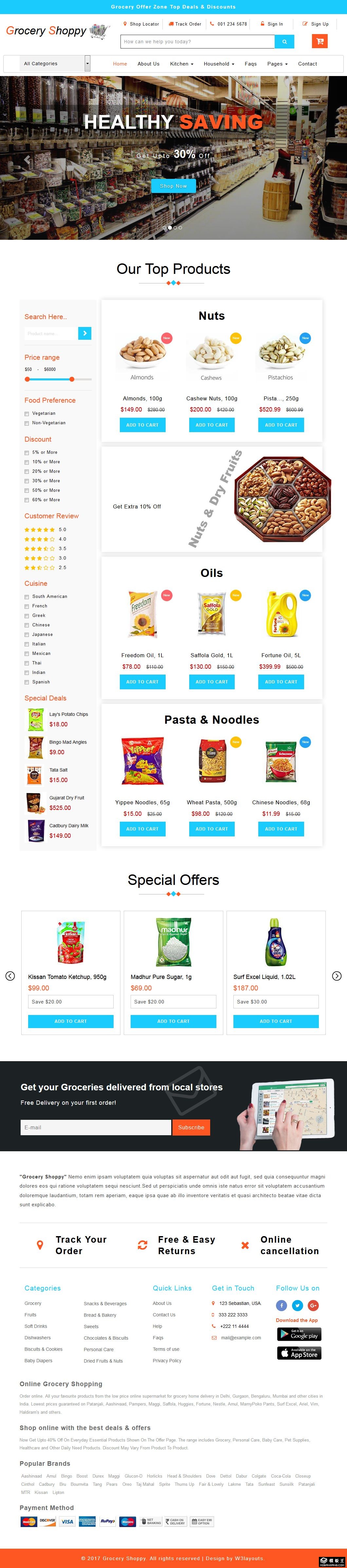 大型食品网店响应式网站模板-PC预览