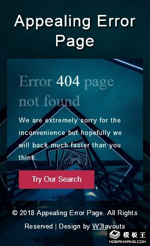心门404错误页面模板-手机预览