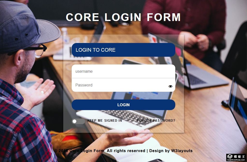 登录中心响应式网页模板-PC预览
